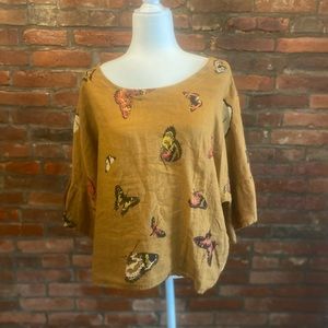 Viola Borghi Women’s 100% Linen Blouse Sz S